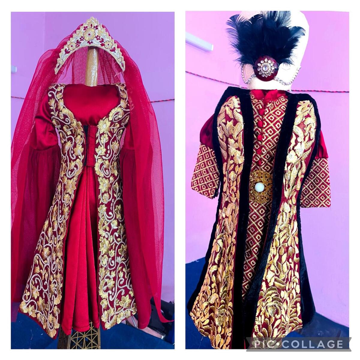 Red Designer Dress For Radha Krishna Ji